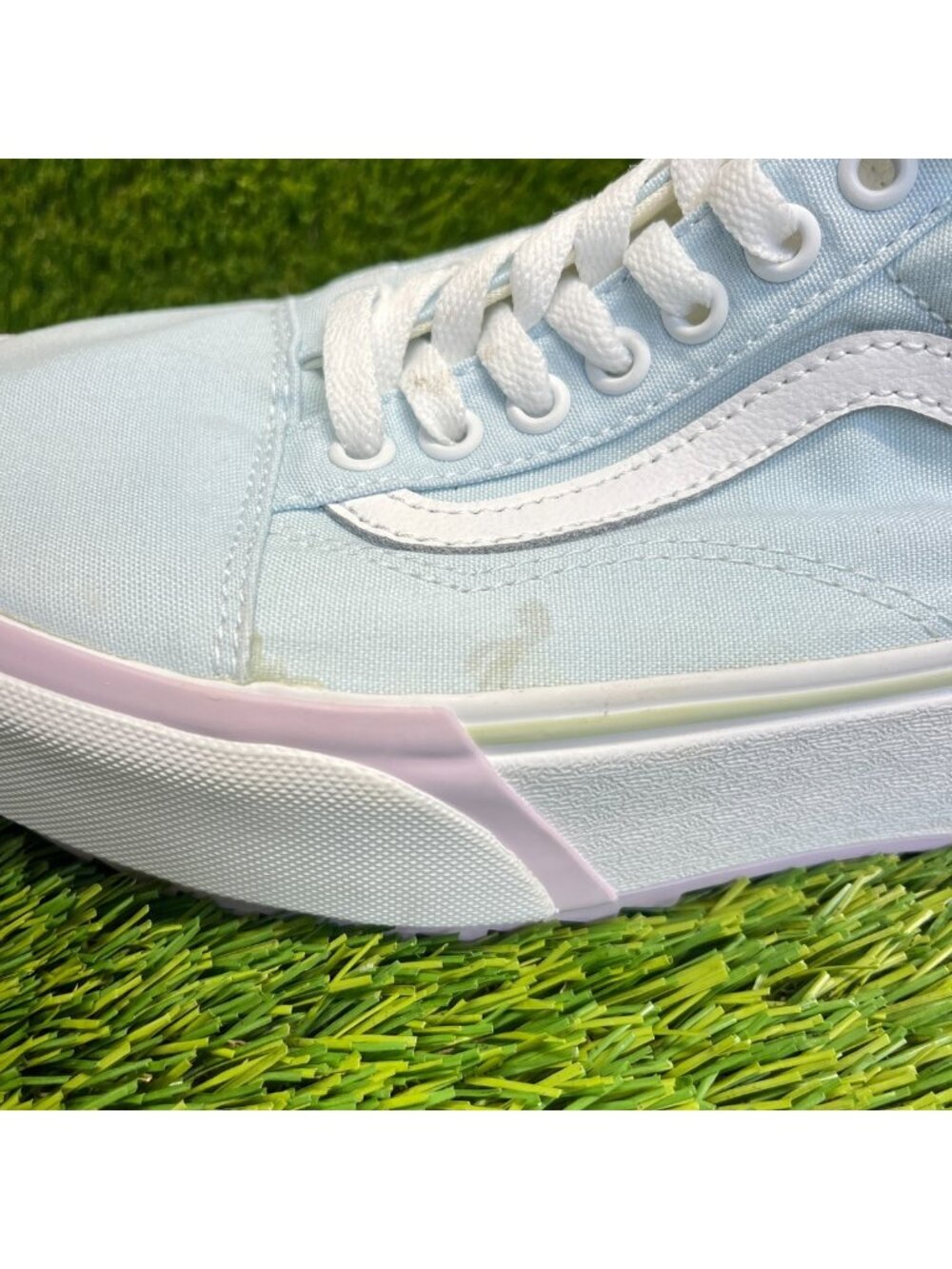 Vans Old Skool Stacked Womens Size 8.5 Mens 7 Blue Athletic Skate Shoes Sneakers - Picture 2 of 11